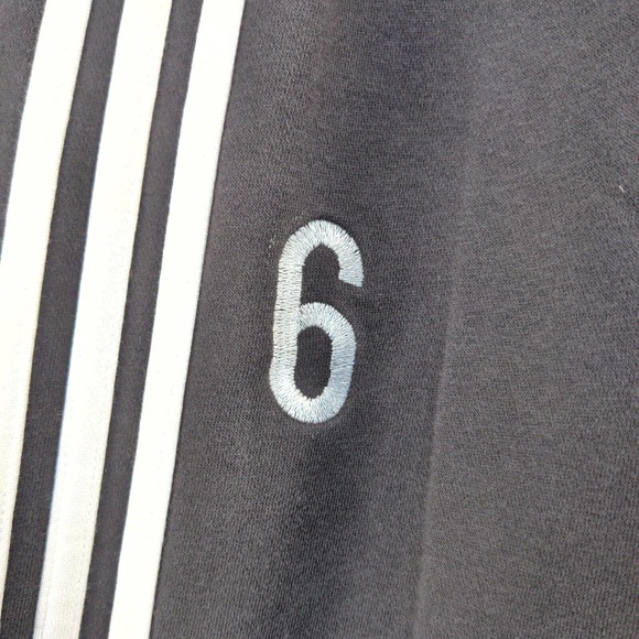 Adidas Men's Jogger Sweatpants Black Medium Drawstring Waist Side Striped #6 - Picture 4 of 16